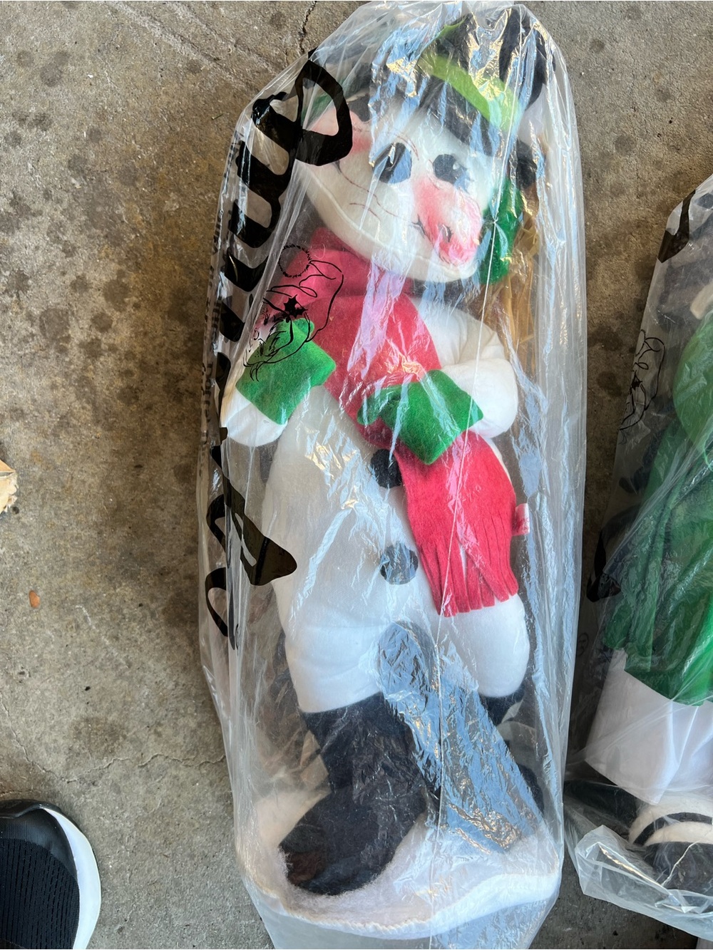 Annalee Doll Red & Green Snowman Holiday Plush Decoration